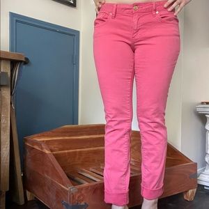 Tory Burch Coral Pink Ivy Skinny Jeans